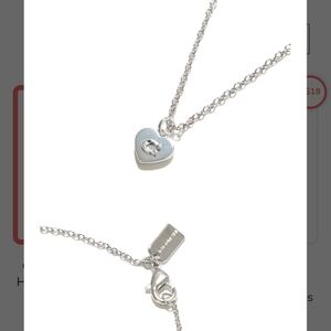Coach Silver Heart Necklace